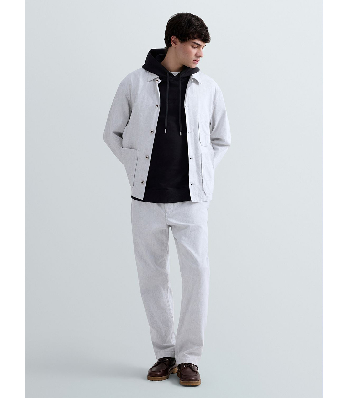 コットンツイル オーバーシャツ 詳細画像 ホワイトブルー 2